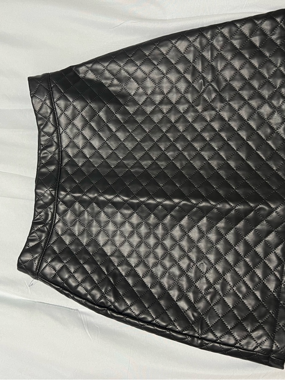Pink Lily Black Quilted Mini Skirt